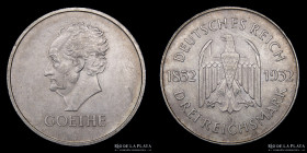 Alemania. Weimar. 3 Marks 1932 E. Goethe. KM76