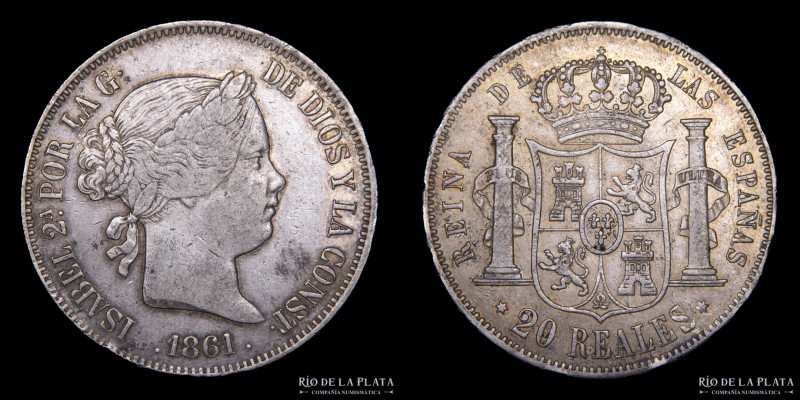 España. Isabel II (1833-1868) 20 Reales 1858. Ceca de Madrid. AG.900; 37.0mm; 25...