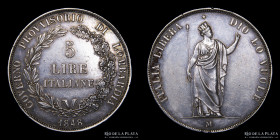 Lombardia. 5 Lira 1848. KM C22