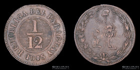 Paraguay. 1/12 Real 1845. 34 Rayos. Ciotti 86 Asuncion