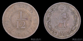 Paraguay. 1/12 Real 1845. 35 Rayos. Ciotti 116 Asuncion