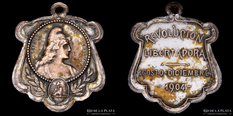 Paraguay. 1904. Revolución Libertadora. Agosto-Diciembre 1904. Cobre plateado (r...