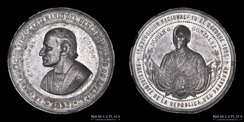 Paraguay. 1892. IV Centenario. Conmemoración de Cristobal Colón. 1ra Exposición ...