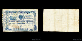 Paraguay. Tesoro Nacional. 2 Pesos (ND 1865) P22