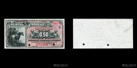 Paraguay. 50 Centavos Fuertes 1886. SPECIMEN. Ps124p