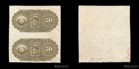 Paraguay. Prueba reverso 2 x 50 Pesos Fuertes 1920