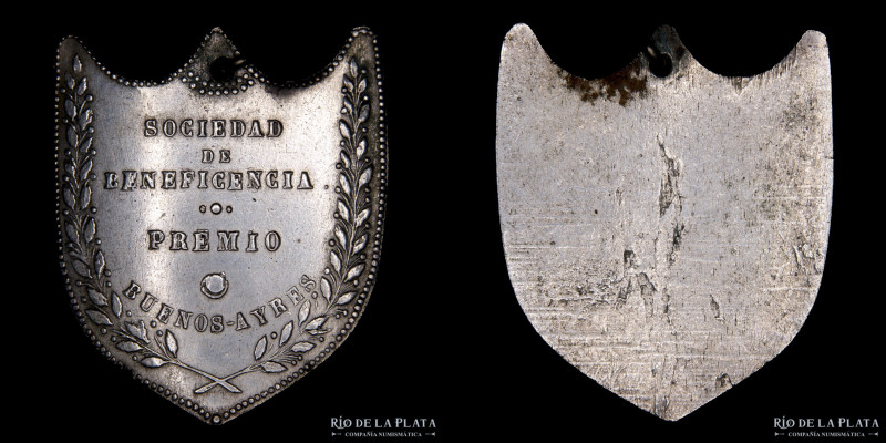 Argentina. 1856. Premio de la Sociedad de Beneficiencia. Buenos Aires. Unifaz. P...