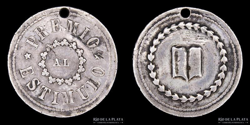 Argentina. C1866. Premio al Estímulo. Grabador: Pablo Cataldi. AG; 18mm; 2.1g. N...