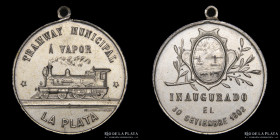 Argentina. Ferroviarias. 1902. Tramway a vapor. La Plata. Plateado