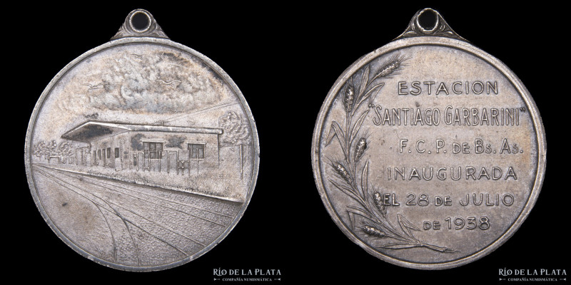 Argentina. Ferroviarias. 1938. Estacion Santiago Garbarini. Buenos Aires. Plata;...