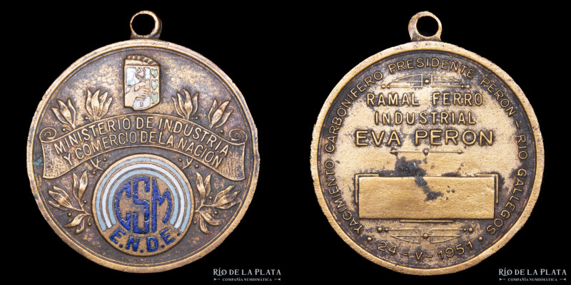 Argentina. Ferroviarias. 1951. Ramal Ferro-Industrial Eva Perón. Yacimiento Carb...