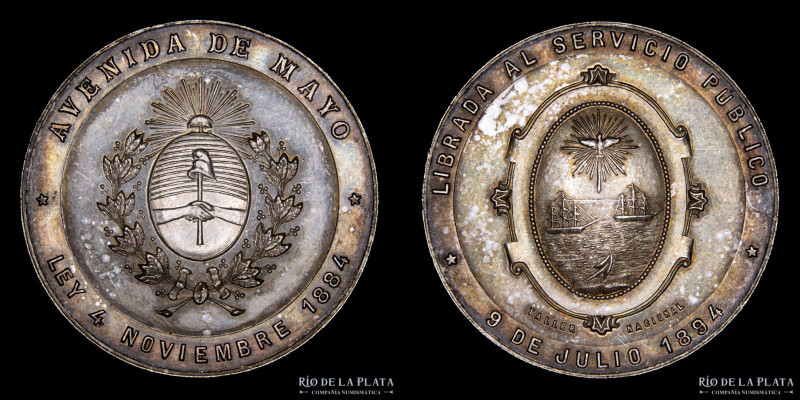 Argentina. Obra Pública. 1894. Av. De Mayo. Grabado: Taller Nacional. Plata; 37m...