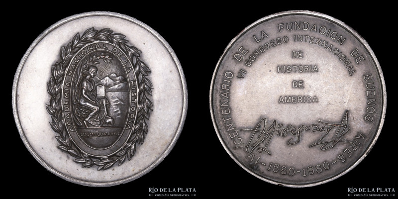 Argentina. 1980. IV Centenario de la Fund. de Buenos Aires. Cobre Plateado; 60mm...