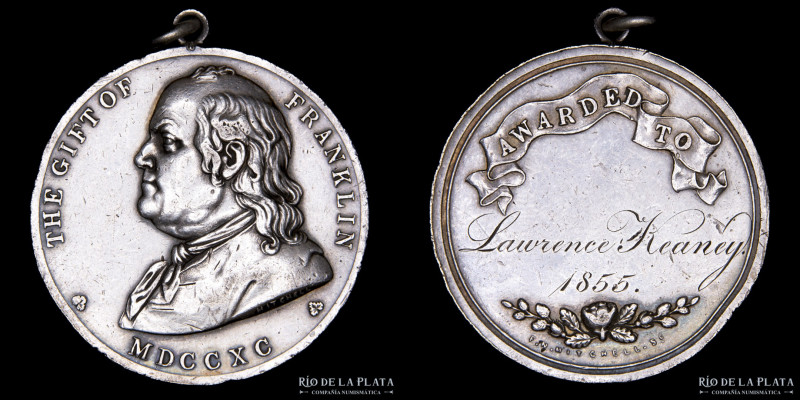 USA. 1855. The Gift of Franklin Award. Awarded to Lawrence Keaney. Grabador: F.N...