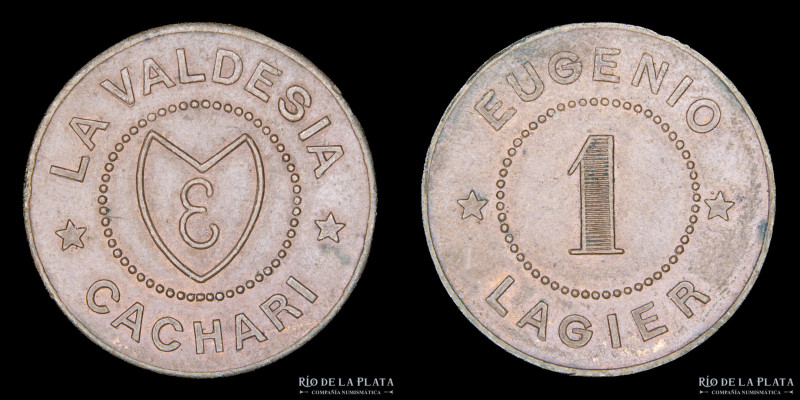 Argentina. Ficha. Esquila. Valor 1. La Valdesia. Eugenio Lagier. Cachari. Azul. ...