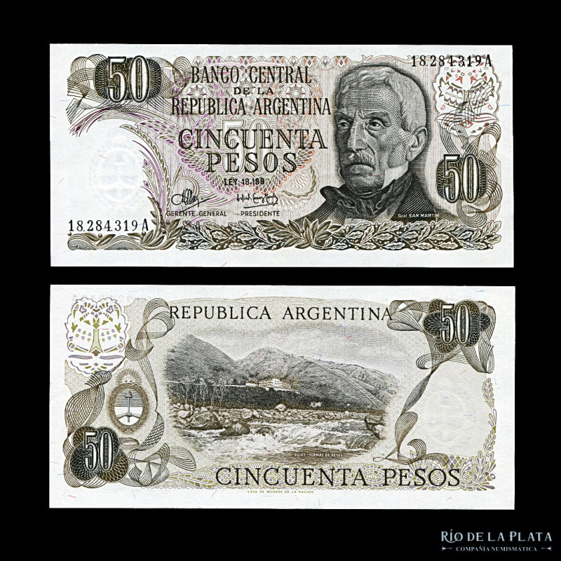 Argentina. Pesos Ley 18.188. 50 Pesos 1973. Firma: Mancini - Gómez Morales. Col ...