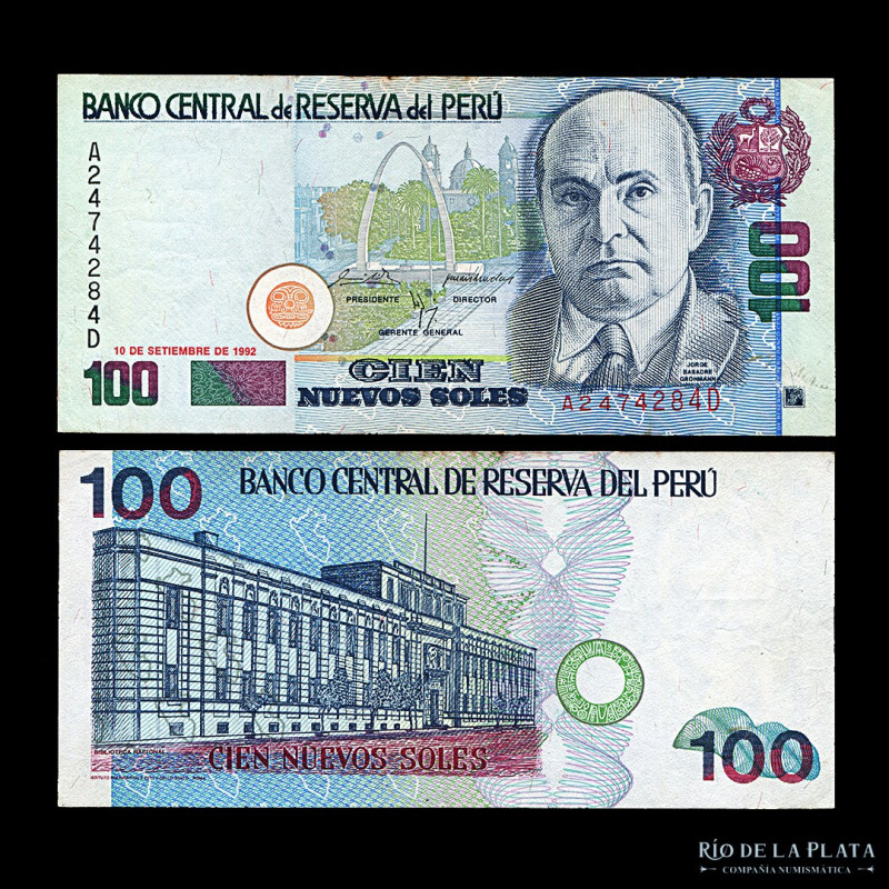 Perú. 100 Nuevos Soles 1992. Serie AD. P155 (UNC)

Estimate: USD 80-120