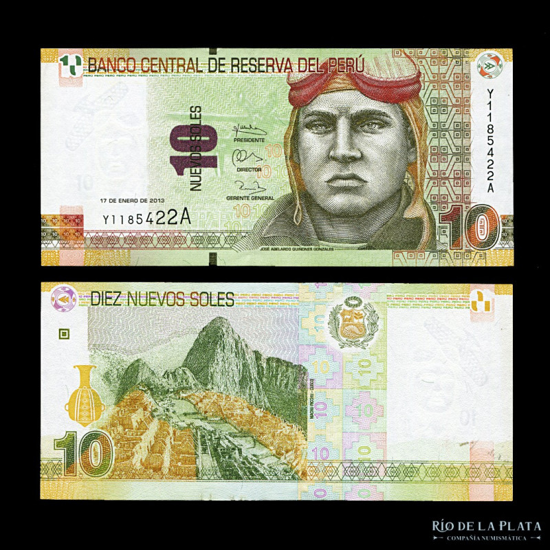 Perú. 10 Nuevos Soles 2013. Serie YA. Reposición. P187 (UNC)

Estimate: USD 20...