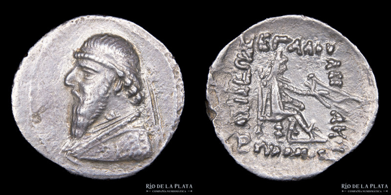 Kings of Parthia. Mithradates II (123-88BC) AR Drachm. 21.0mm; 3.65g; 12h. A: Di...