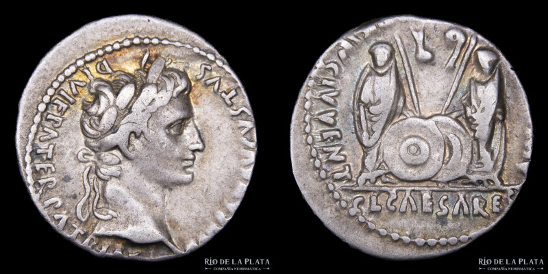 Augustus 27BC-14AD, AR Denarius. Lugdunum mint (Struck 2BC-4AD) 19.0mm; 3.80g; 6...