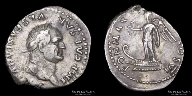 Vespasian 69-79AD, AR Denarius. Rome mint (Struck 74AD) 18.5mm; 3.44g; 6h. A: IM...