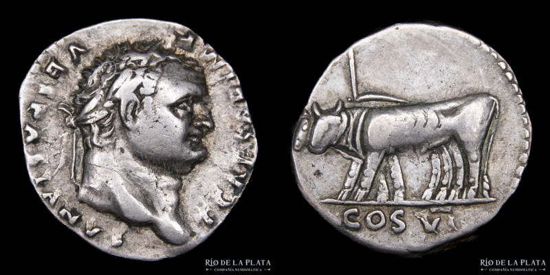 Titus as Caesar under Vespasian 69-79AD, AR Denarius. Rome mint (Struck 77-78AD)...