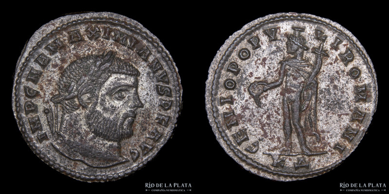 Maximianus, 1st reign 286-305AD. AE Follis. Cyzicus mint, 4º office (295-296AD) ...