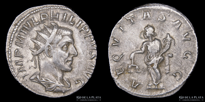 Roma, Siglo III. Filipo I "el árabe" (244-249DC) AR Antoniniano. Ceca de Roma. 2...