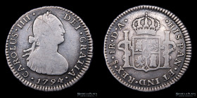 Santiago. Carlos IV. 1 Real 1794 DA. KM58