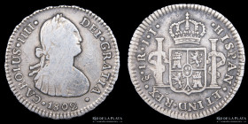 Santiago. Carlos IV. 1 Real 1802 JJ. KM58