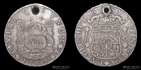 Potosi. Carlos III. 8 Reales 1769 JR Columnaria. CJ 58.3