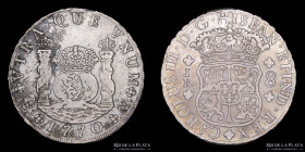 Potosi. Carlos III. 8 Reales 1770 JR Columnaria. CJ 58.4.4