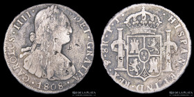 Potosi. Carlos IV. 8 Reales 1808 PJ. Chopmarks. CJ 76.19