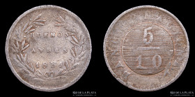 Argentina. Buenos Aires. 5 Decimos 1831 CJ 12.1.3