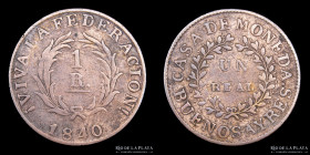 Argentina. Buenos Aires. 1 Real 1840. CJ 16.1.1