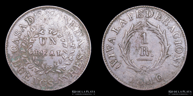 Argentina. Buenos Aires. 1 Real 1840. Casa de Moneda de Buenos Aires. CU; 26.3mm...