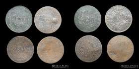 Argentina. Buenos Aires. 2 Reales 1853 a 56. Lote x4