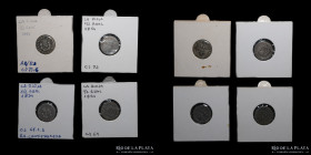 Argentina. La Rioja. 1/2 Real 1854. Variantes. Lote x4