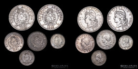 Argentina. Lote x 6 monedas 10, 20 y 50 Centavos 1882 y 1883