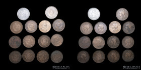 Argentina. 2 Centavos 1883 a 1896. x13. Todas diferentes