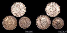 Argentina. Lote x3. Escasas. 1 y 2 Centavos 1886 a 1896