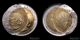 Argentina. Error. 1 Peso 2010. Conmemorativa. Doble golpe