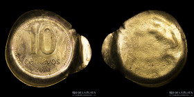 Argentina. Error. 10 Centavos 2010. Tapa de cuño y doble golpe. KM107a