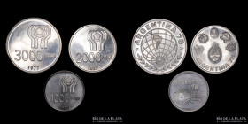 Argentina. 1977.  Mundial 78. Lote de x3. Plata