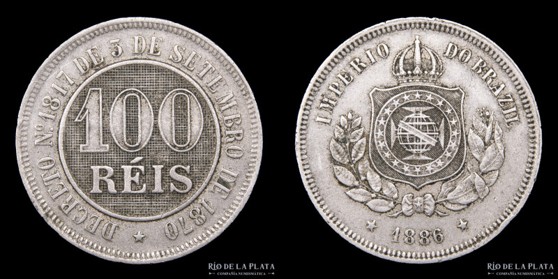 Brasil. 100 Reis 1886. CuNi; 27mm; 10g. KM483 (VF+) Año escaso

Estimate: USD ...