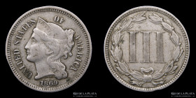 USA. 3 Cents 1869. Nickel Three Cents. KM95