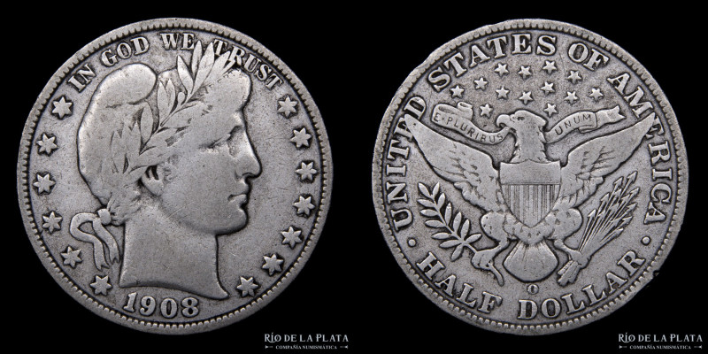 USA. Half Dollar 1909 O. Barber. New Orleans mint. AG.900; 30.6mm; 12.10g. KM116...