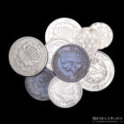 USA. Lote x9. 1 a 10 Cents 1852 a 1903. Intersante grupo