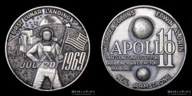 USA. 1969. Apollo 11. Primer Aterrizaje Lunar. Neil Amstrong. Plata