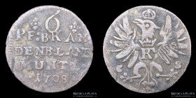 Prussia. Friedrich I. 6 Pfennig 1708. KM38